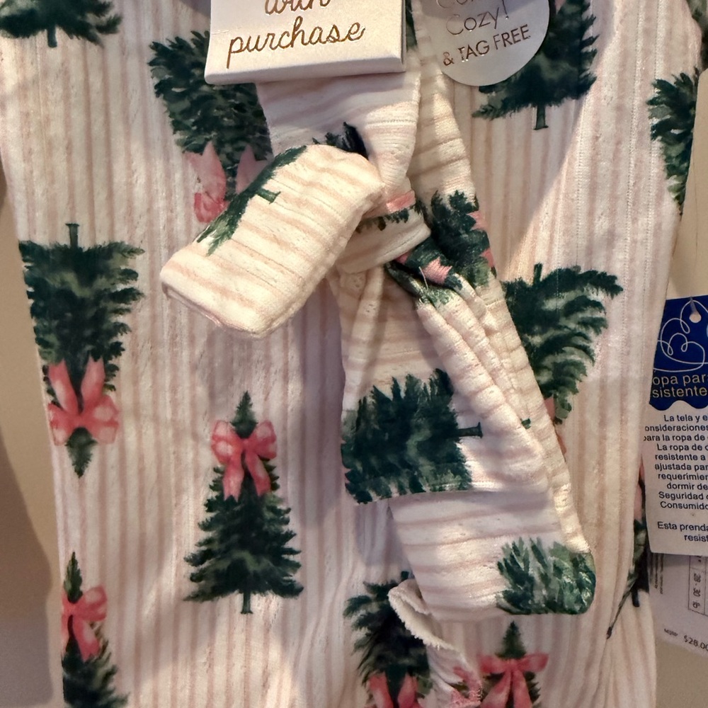 VIRAL!! Tahari Kids Christmas Pajama Footed Onesie with Headband- 24 Months- NWT - Picture 3 of 4
